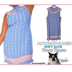 NWT $178 Anthropologie | Plenty | Tracy Reese | Blue And Pink Plaid Dress